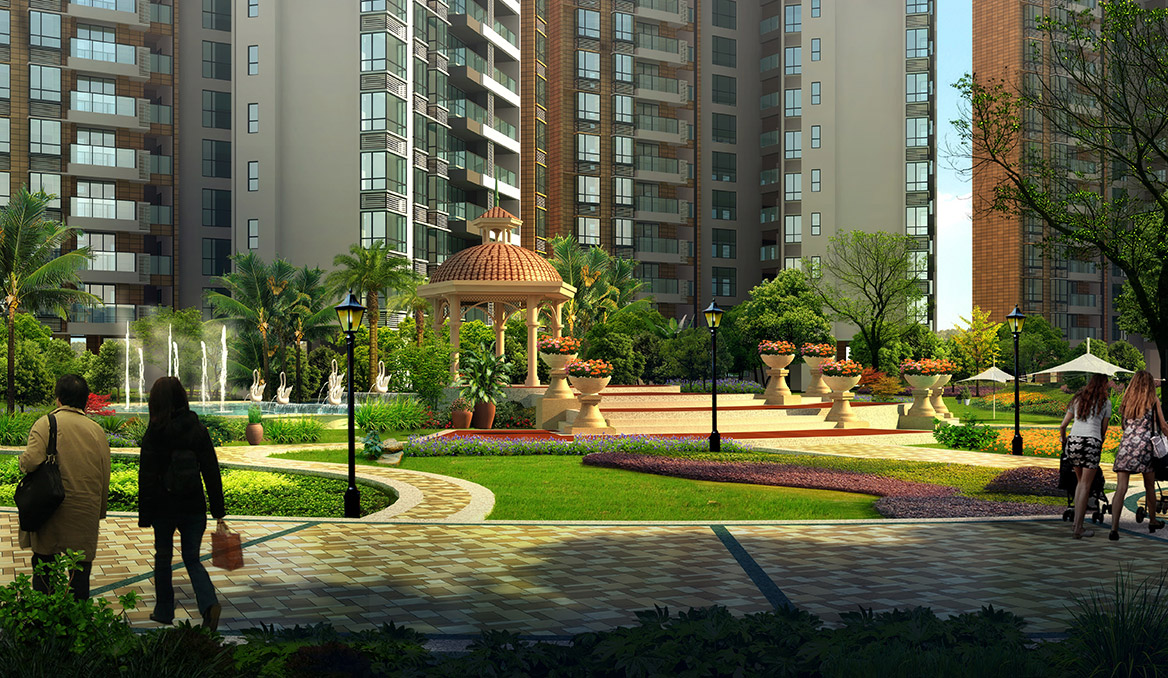 東莞萬科香樹麗舍小區景觀設計中心節點效果