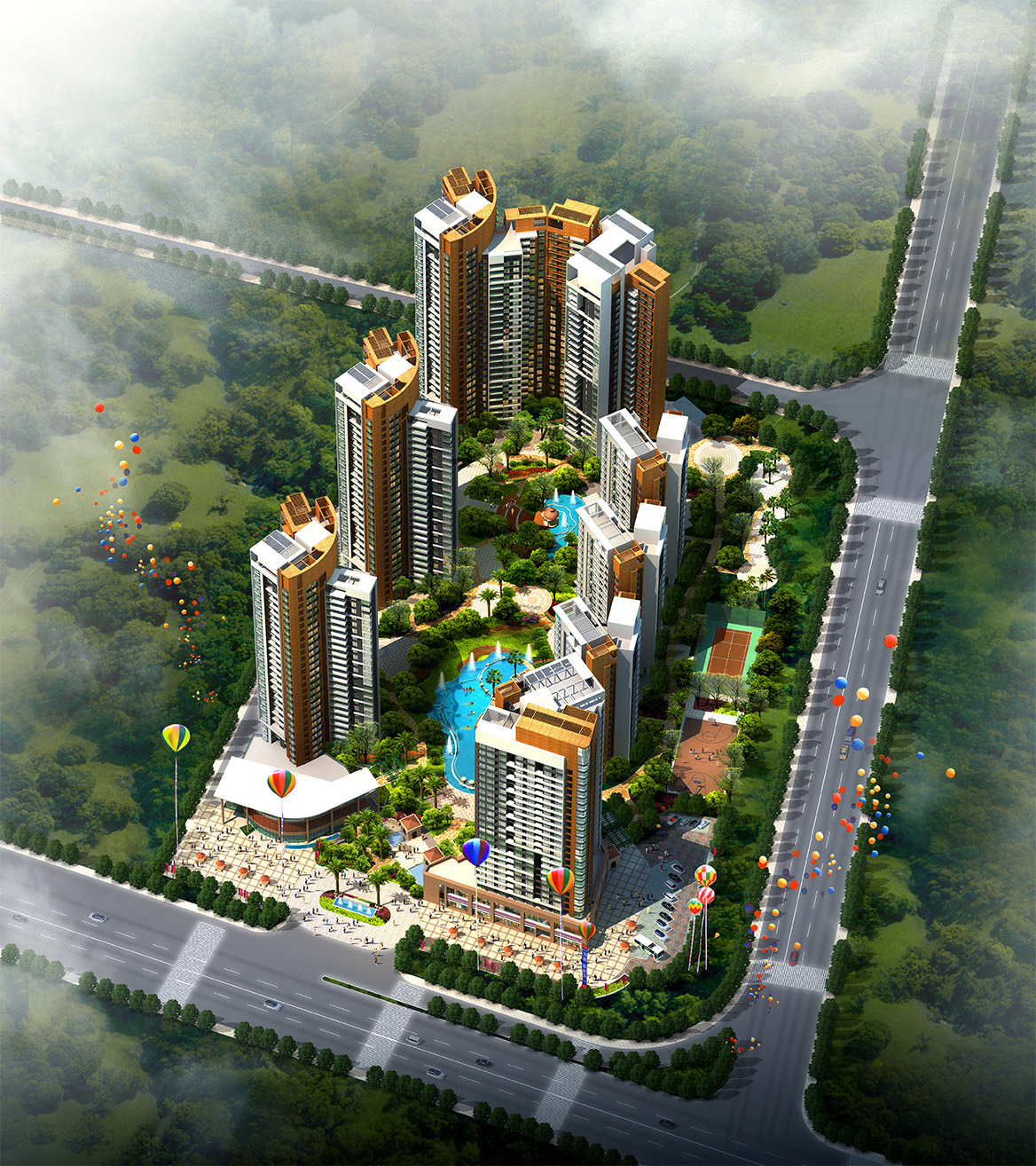 東（dōng）莞萬科香樹麗舍小區景觀設計