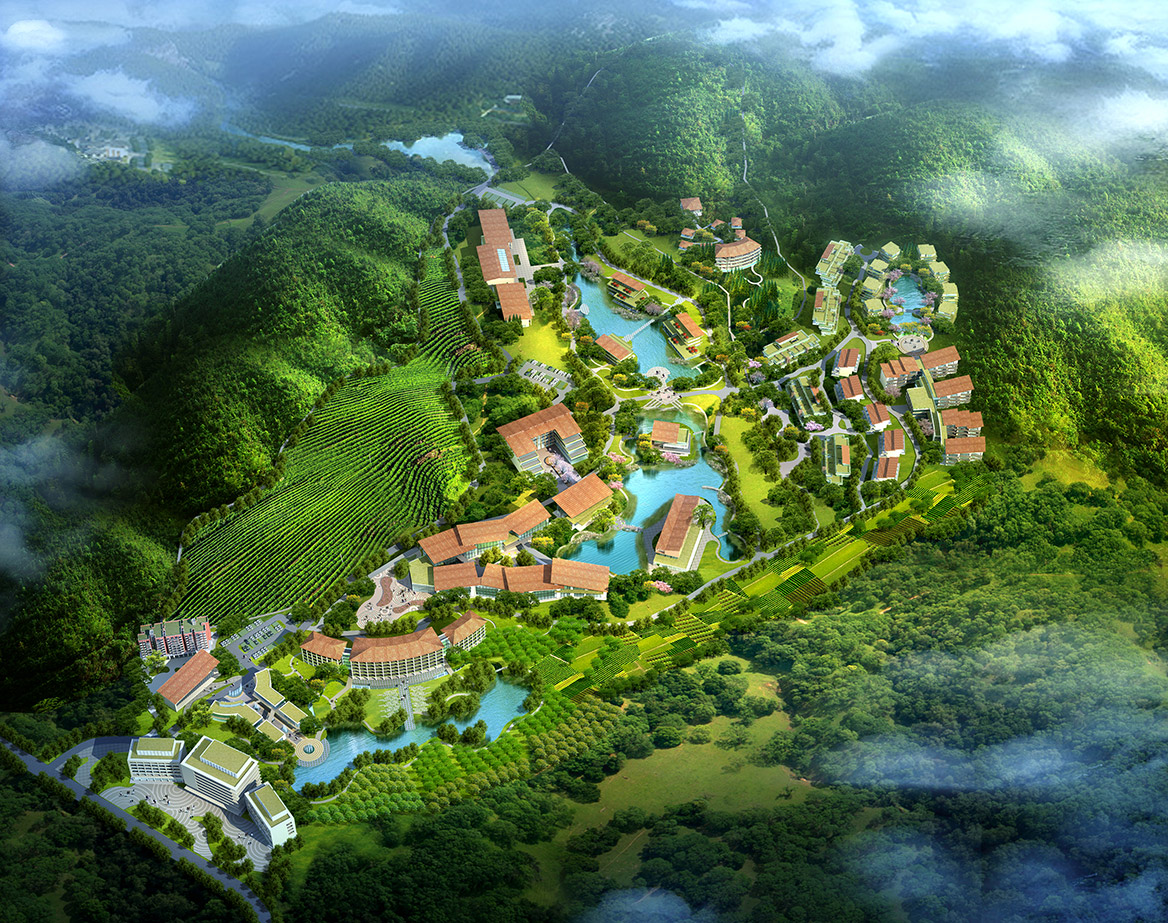 碧森養老養生度假村項目規劃設計鳥瞰圖