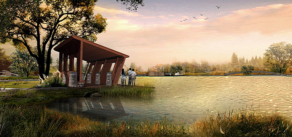 洪梅鎮烏沙（shā）村村莊規劃設（shè）計紀念公園節點（diǎn）效果圖二