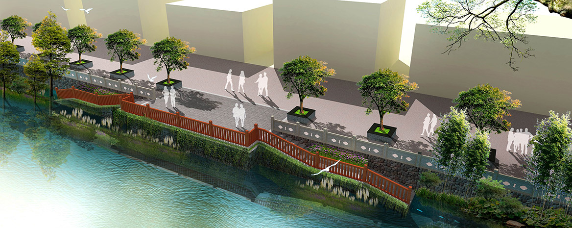 洪梅鎮梅沙村特色村莊塑造（zào）工程項（xiàng）目整體規（guī）劃景觀（guān）駁岸效果圖