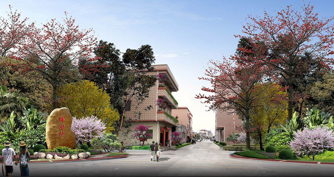 洪（hóng）梅鎮梅沙村特色（sè）村莊塑造工程項目整體規劃入（rù）口大門效果圖