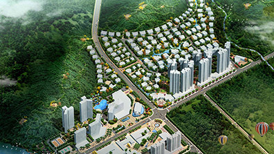 住宅小區景觀設計案例鳥瞰圖