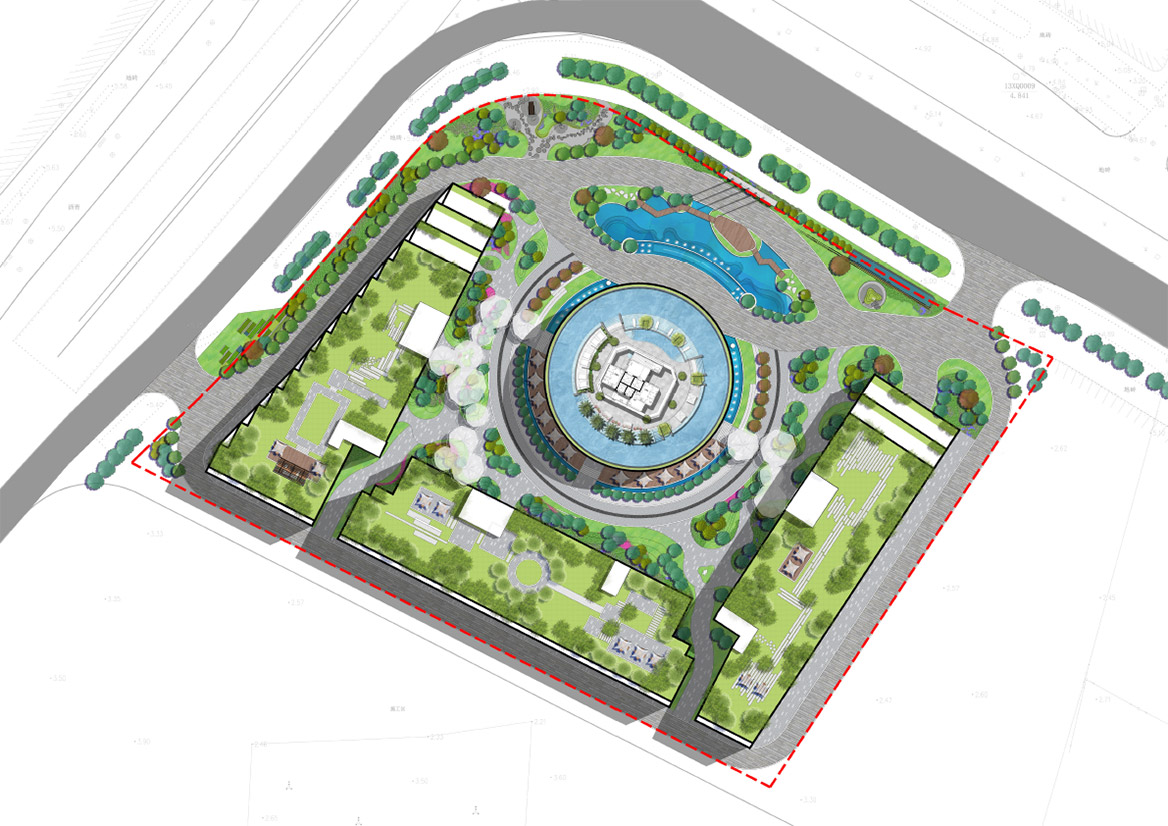 酒店景觀設計總平麵圖