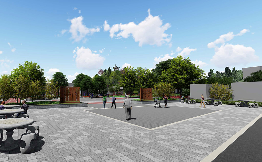 中心廣場景觀設（shè）計效果圖