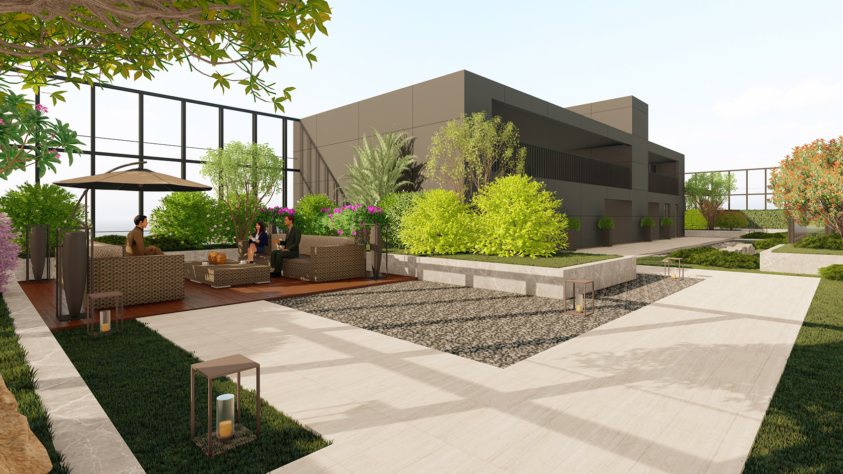 屋頂花（huā）園設計效（xiào）果圖