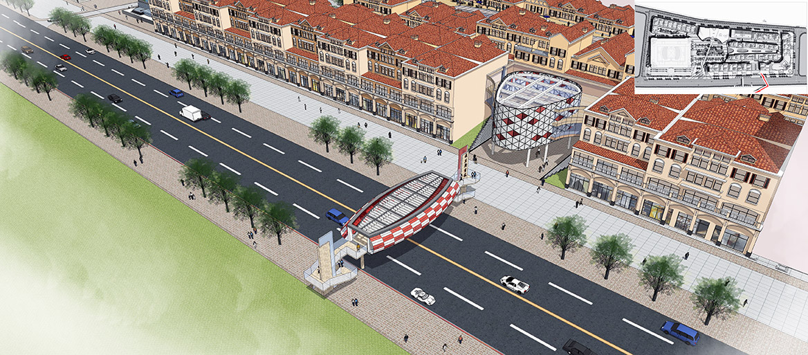 104天橋及商業入口透視